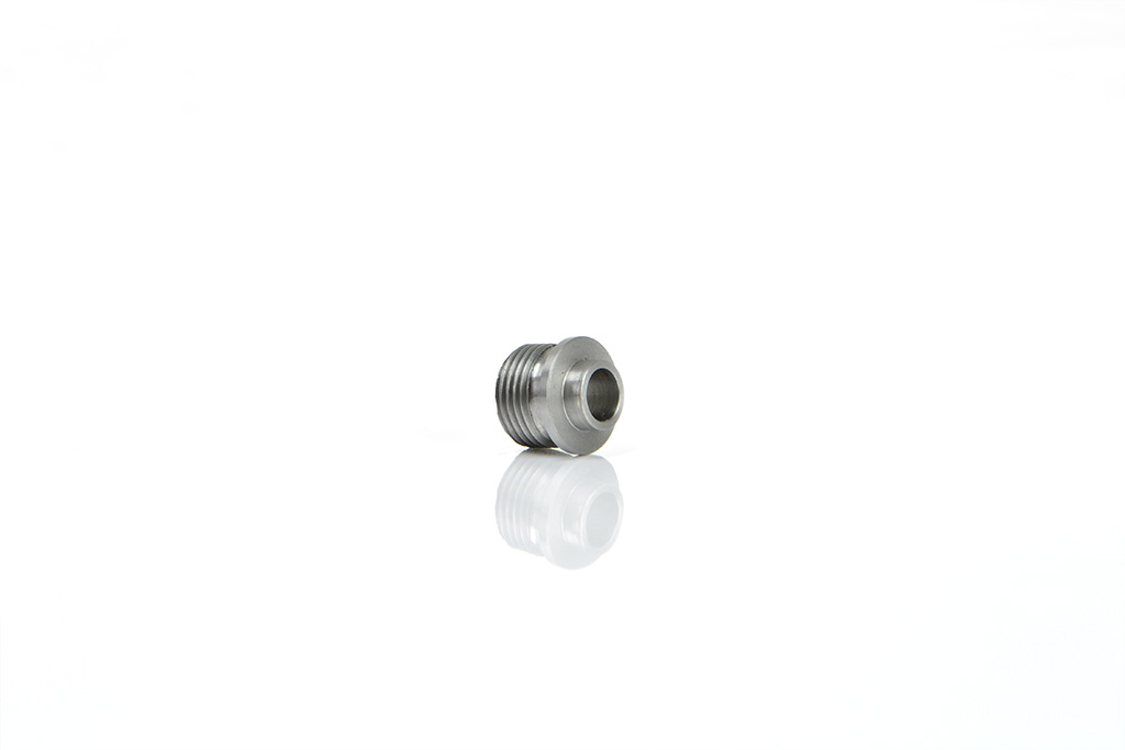 special machined screw on drawing, drilled and threaded